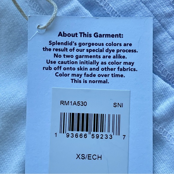 Splendid blue & white tie dye drawstring shorts XS - Picture 9 of 9